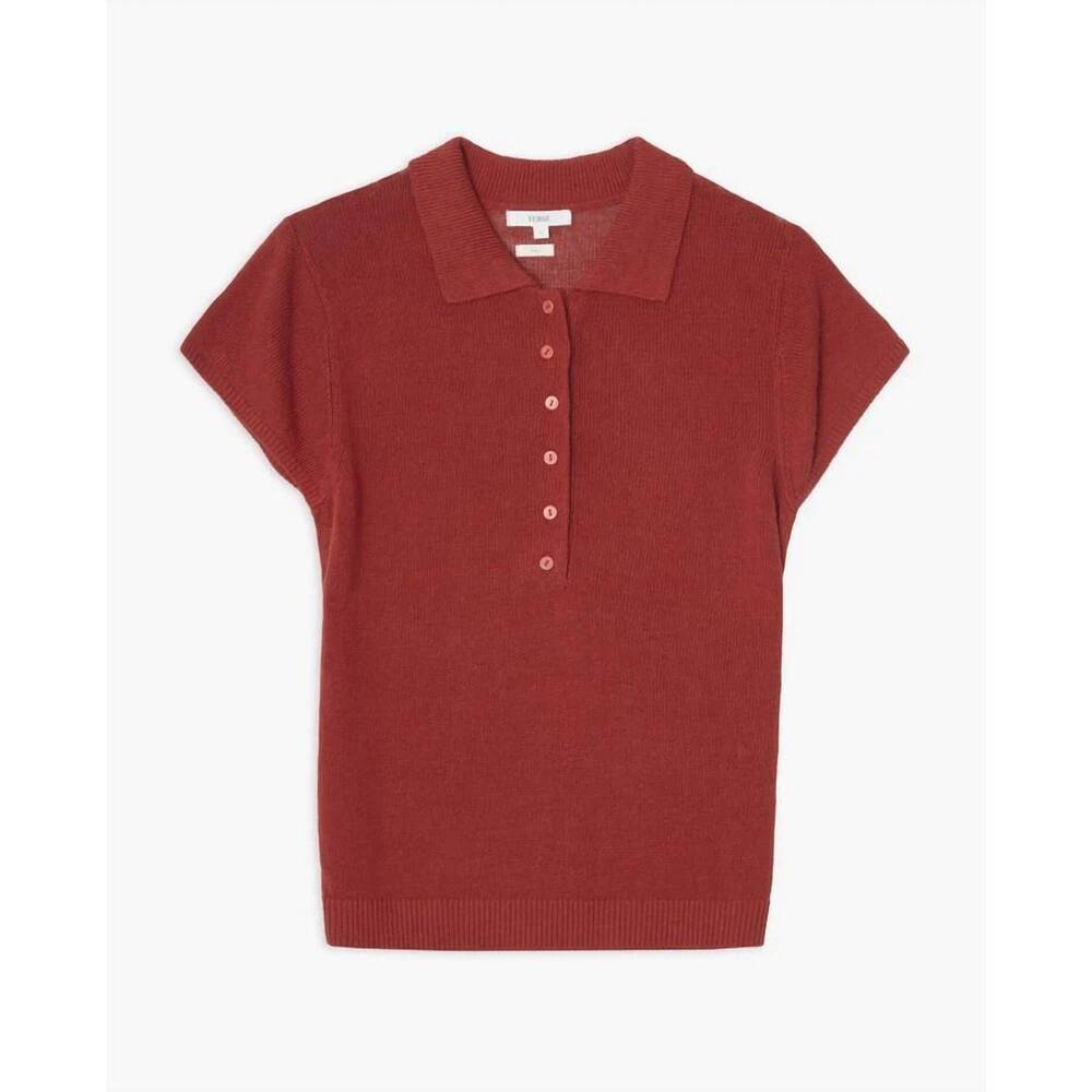 NEW YERSE women's charlotte short sleeve sweater in terracotta
